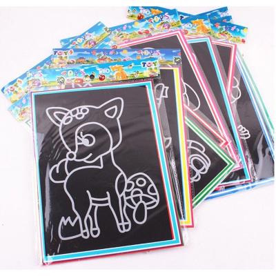 China DIY Educational Assembly Toys Drawing Board Magic Scratch Paper Art Child Painting Creative Cards For Children for sale