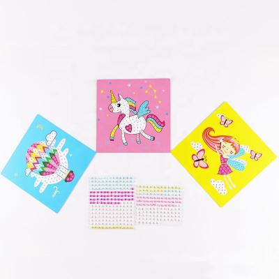 China Custom Creative Self Adhesive Unicorn Puzzle Toys DIY Diamond Crystal Stickers Paste Painting Mosaic for sale