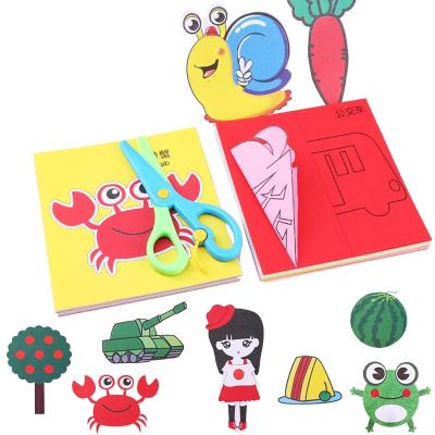 China Kids Cartoon Color Paper Cutting Toys DIY Children Craft Animal Handcraft Art Learning Educational Paper Toy for sale