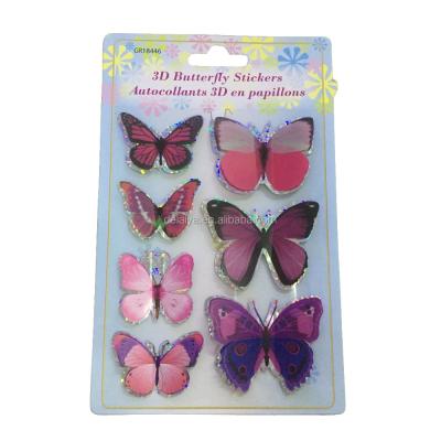 China Decorative Sticker Wall Decal Style and Home Decoration Use Custom 3D Butterfly PVC Sticker for sale