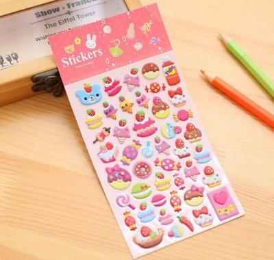 China Custom Adhesive Puffy Cartoon Sticker OEM 3D Cartoon Sticker for sale