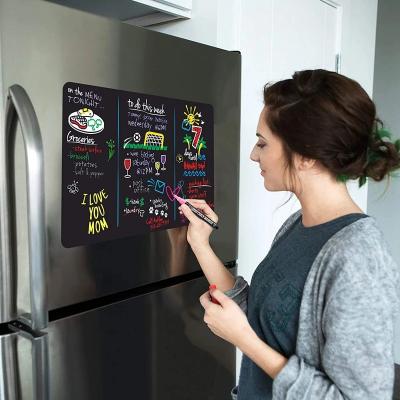 China Easily Wipe Free Small Trace A4 Size Chalkboard Planner Refrigerator Sticker Weekly Message Board Kitchen Sticker Magnetic Menu Whiteboard for sale