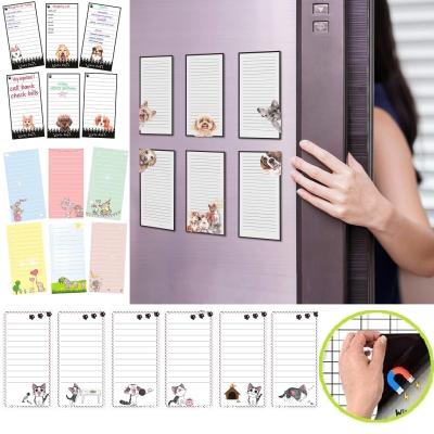 China Easily Wipe No Trace Dry-Erase Fridge Magnets Cat Dog Small Magnetic White Board Memo Pad Reminder Planner Sheet Marker for sale