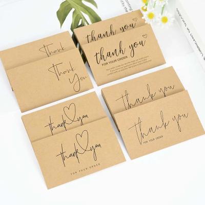 China Custom Kraf Paper Thank You Paper Greeting Cards Thank You For Your Order Corporate Store Business Card for sale