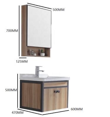 China 2020 Classic Design Plywood Bathroom Vanity Traditional Bathroom Cabinet With Aluminum Profile Wall Mounted Type for sale