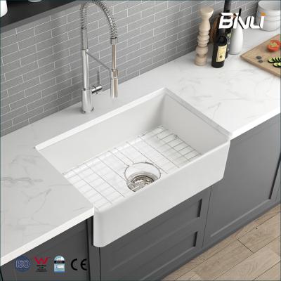 China Without Faucet Tall Under Mount Kitchen Sink Ceramic Farmhouse Kitchen Sink for sale