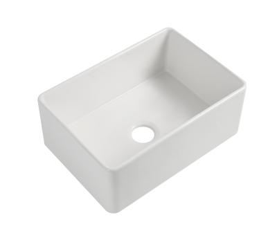 China Ceramic White Reversible Sink Kitchen Faucet Single Bowl Kitchen Sink Without Bottom Grid for sale