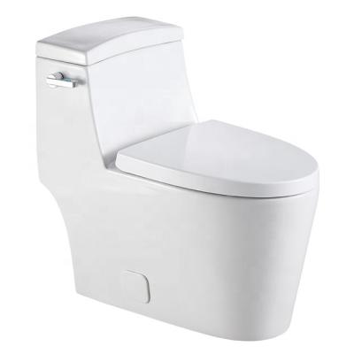 China Economical Double-Flow Siphon One Piece Tie Down 300mm WC Chinese Toilet For North America for sale