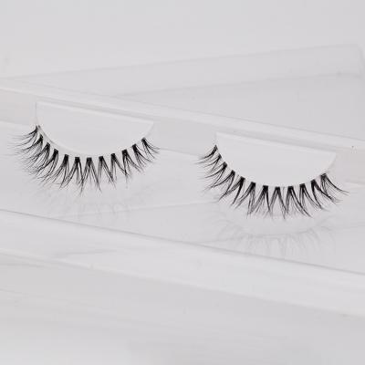 China Extremely natrual and comfortable on your eyes; cruelty free daily makeup full strip lashes natural styles 10mm 12mm 15mm real Mink Lashes Clear Band Fur Mink Eyelashes for sale