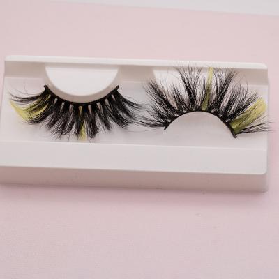 China Natrual and comfortable on your eyes; cruelty free clearance 25mm Mink Eyelashes Yellow Lashes for sale