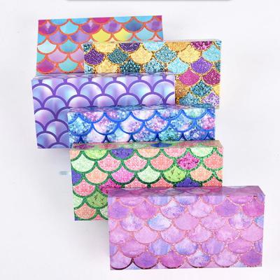 China Sea Maid Clear Eyelash Fish Scale Show Well Mermaid Eyelash Box Magnetic Luxury Colorful Glossy Mink Packaging Eyelash Lashes Box for sale