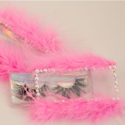 China Show Eyelashes Spout Free Logo Case Design Roughing Type Pink Colored Plumage Lash With Crystal Lashes Case Rectangle Eyelash Package Box for sale