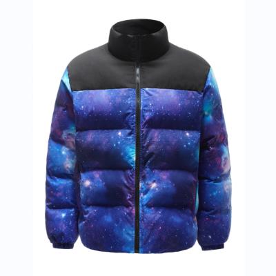 China New arrivals custom logo QUICK DRY down coats men's clothing fashion starry sky coated patchwork thick winter down coats for men for sale