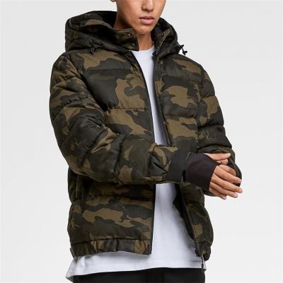 China Regular wholesale digital printing man coats custom logo mens camouflage coats with hat mens warm hooded coats for sale