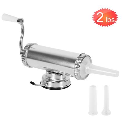 China 2 Pounds Homemade Aluminum Sausage Maker Viable With Suction Base And 3 Filling Nozzles for sale