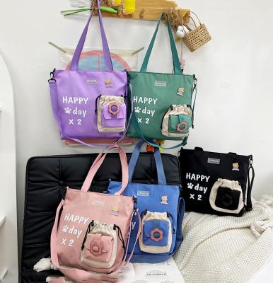 China 2022 New Fashion Women's Messenger Bag Harajuku Cute Canvas Messenger Bag Fashion Bag for Nylon for sale