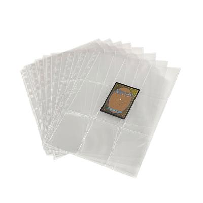 China Clear PP 9 Pocket Page Trading Card Sleeve Sheet Top Loading Protector for sale