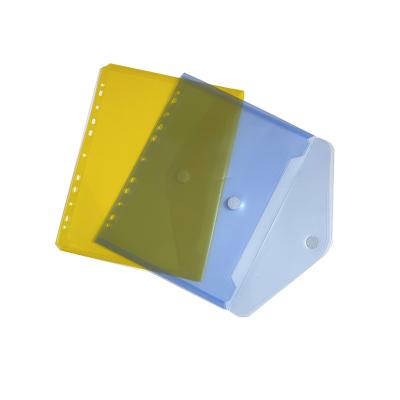 China Colored Instant PP A4 11 Punch Envelope Folder Bag Button Document Bag for sale