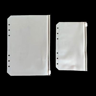 China PVC 6 Hole PVC Zipper Folder Bag A5 A6 Binder Pocket Document Envelope Bag for sale