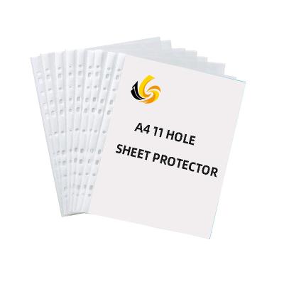 China 11 hole a4 sheet protector folder waterproof bag pp loose-leaf pocket A4 11 hole for sale