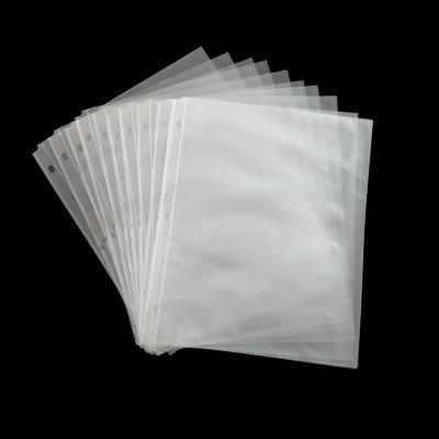 China Clear Transparent Waterproof PP A4 8.5*11 Inch 3 Hole Sheet Protector 3 Hole for sale