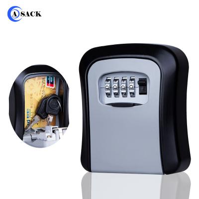 China Weather Protective Cover Prevents Freezing And Jamming Asack G2 Aluminum Alloy 4 Digit Key Storage Combination Lock Safe Wall Mount Cheap Waterproof Key Box for sale