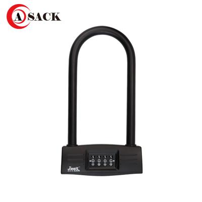 China 4 Digit Password Waterproof High Security For Bicycle Motorcycle Digital Door U Lock for sale