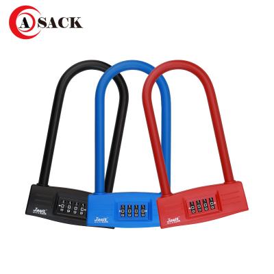 China 4 Digit Password Bike Lock With Combination Waterproof Durable Zinc Alloy U Lock for sale