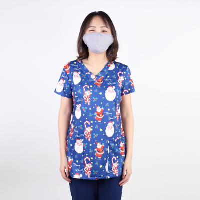 China 2021 Wholesale Eco-Friendly Best Quality High Fashion Design Women's Christmas Scrubs Tops For Women for sale