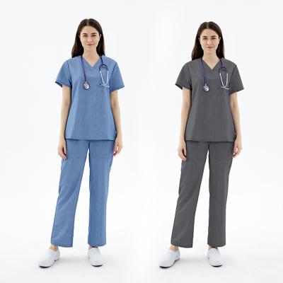 China 2021 Wholesale fashionable good quality fuxin eco-friendly fuyi customized medical nursing scrub sets hospital uniform for unisex for sale