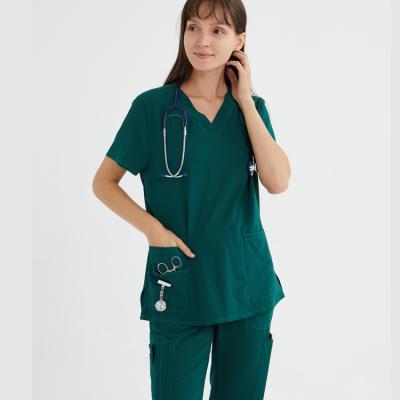 China Clinic Clothing Doctors Surgical Clothes Wholesale Waterproof Dental Short Sleeve Fuyi Material Fuxin Doctor Scrub Uniform for sale