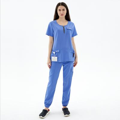 China Fuxin Fuyi Nurse Uniform Hospital Uniform Eco-Friendly Comfortable Hospital Superior High Fashion Stretchy Clothing Medical Scrub Sets for sale