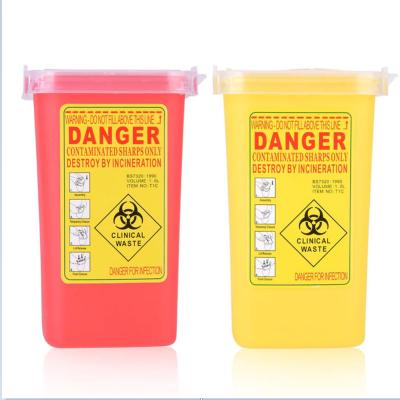 China Safety Sharps Container, Plastic Tattoo Container Biohazard Disposal 1L Size Sharp Waste Box, Puncture Resistant (Yellow) zu verkaufen