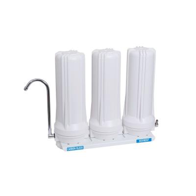 China Hotel Household Kitchen 3 Stages Countertop Water Filter Home Water Filtration System for sale