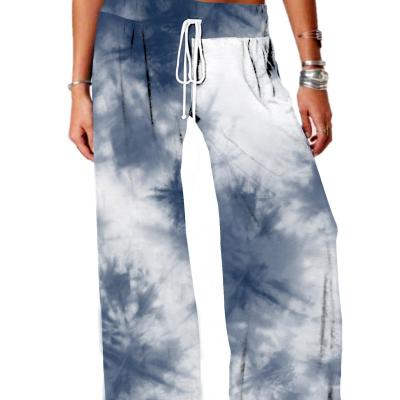 China Other Print Custom Abstract Yoga Fashion Dye Tie Wide Leg Wide Leg Pants Loose Types Casual Pants Yoga Suit Top Sports Wear Gym Fitness Sets for sale