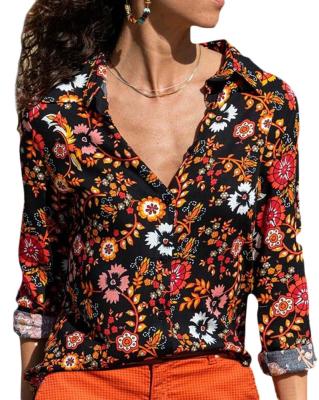 China 2023 Other Summer New Women's Fashion New Women's Long Casual 3D Flower Cardigan Wear Outdoor Button Top Custom Printed Shirt for sale