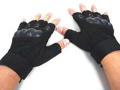 China Half Finger Tactical Gloves,Made By Leather, PVC And Nylon Fiber for sale