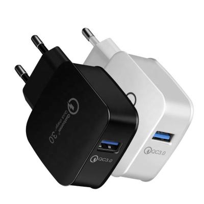 China High Quality QC 3.0 Quick Left Wall Quick Charge 18W Video Game Player 1 USB Charging QC3.0 Power Adapter For Mobile Phone EU USA Plug for sale