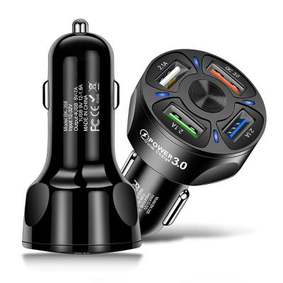 China Electric Car QC3.0 4 Ports Fast USB Car Charger For Huawei iPhone Dual USB 4 Port Auto Fast Charging Adapter Xiaomi Samsung for sale