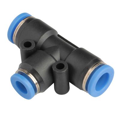 China Plastic Pneumatic Plastic Push To Connect Fittings Reduce Tee Connect Push In Fittings Tube Fittings PEG for sale