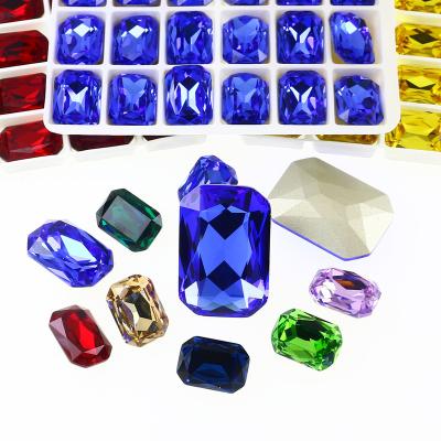 China Jewelry Bags High Quality Factory Price Octagon Fancy Stone Stitch Back Crystal Stone Loose Beads For Shoes Garment DIY Jewelry Making Jewelry Accessories for sale