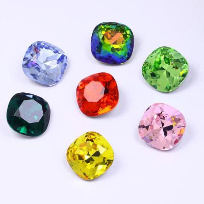 China Pointback Dongzhou Square Shaped Point Back 3D Rhinestones K9 Glass Fancy Crystal Stone For Jewelry Handmade Clothing Accessories for sale