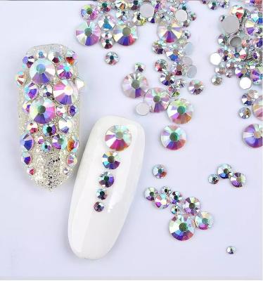 China High quality hotfix ceramic flat back ss12 ab color crystals Dongzhou rhinestones flat back non for nail art for sale