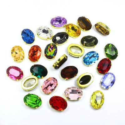 China Dongzhou Pointback Oval Sew on Rhinestone Claw Setting Crystal Stone Crystals for Dressing Rhinestones for Wedding Dresses for sale