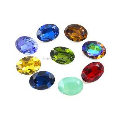 China Crystal Free Sample Dongzhou Oval loose Crystal Stone Point Back Fancy 10mm rhinestone beads for jewelry making for sale