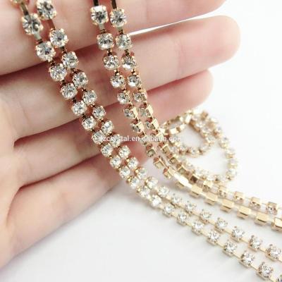 China Bulk White Pointback Rhinestone Cup Chain By The Yard Jewelry Finding for sale