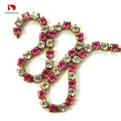 China Pointback Different Colors Crystal Rhinestone Cup Chain Sew on Glass Stone for sale