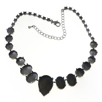 China Wholesale Crystal Fancy Stone Empty Necklace Decorated Jewelry K9 Cup Chain For Women for sale