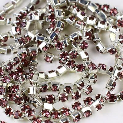 China Pointback Dongzhou ss12 AAA grade crystal rhinestone plated silver base Crystal Rhinestone for sew on stone cupchain for sale