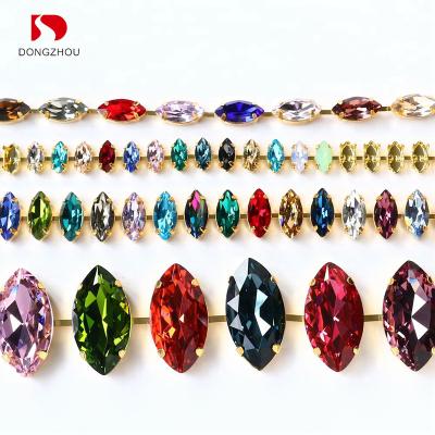 China New Fashion Shining Horse Eye Crystal Rhinestone Cupchain For Garment Flatback Top Selling Various Sizes for sale